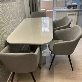 Стол раскладной Ester 160-200, бежевый/коричневый