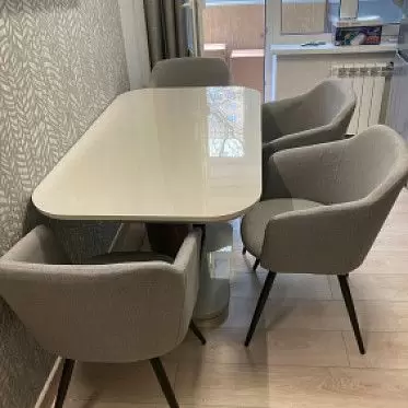 Стол раскладной Ester 140-180, бежевый/коричневый