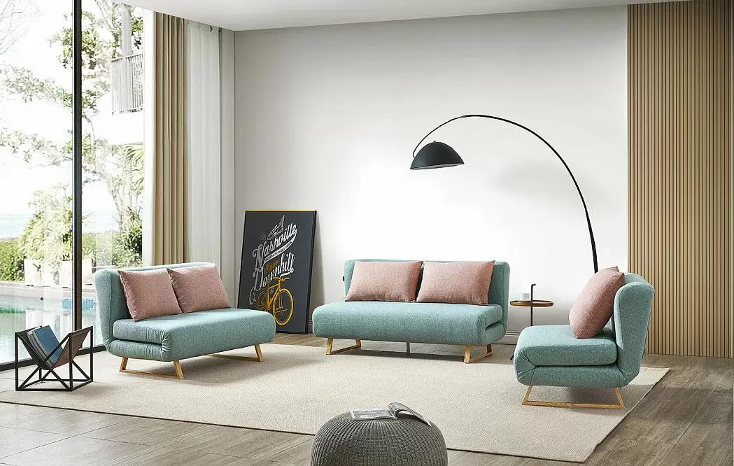 Диван-кровать Rosy 3-х местный, мята/коралловый - фото 2