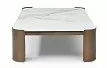 Стол журнальный Cassio (120), белая керамика/бронза