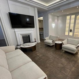 Стол журнальный Como (98), белая керамика/бронза