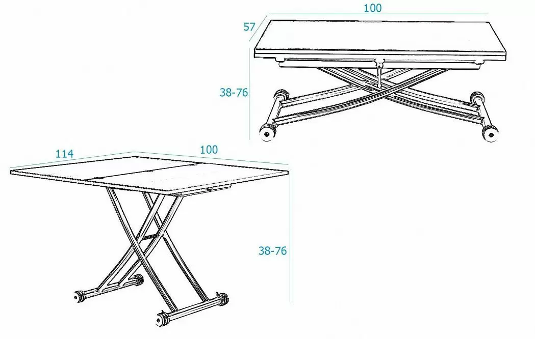 Стол-трансформер Clayton I, белый - фото 11
