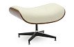Комплект кресло и оттоманка Eames Lounge, кремовый/орех