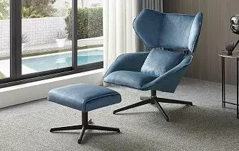 Кресло и оттоманка Boston, синий
