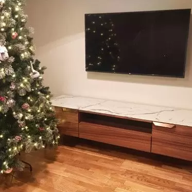 Тумба TV Stanford, орех/мрамор