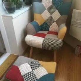 Кресло Hygge, пэчворк/натуральный