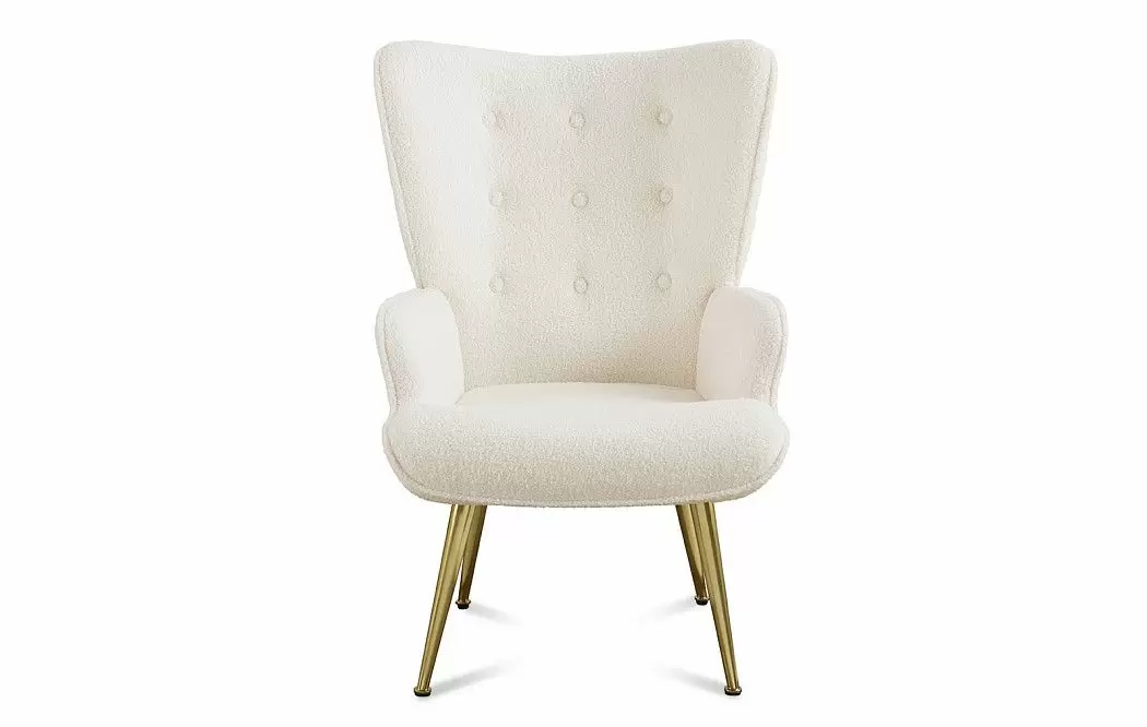 Кресло и оттоманка Hygge, слоновая кость/золото - фото 3