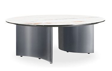 Стол журнальный Storm (100), белый камень/сталь