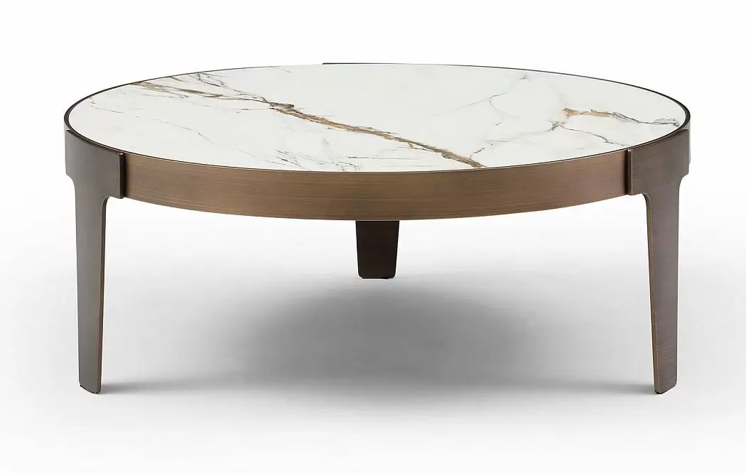 Стол журнальный Corfu (100), белая керамика/бронза - фото 7