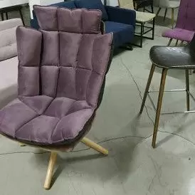 Оттоманка в стиле Husk, серый