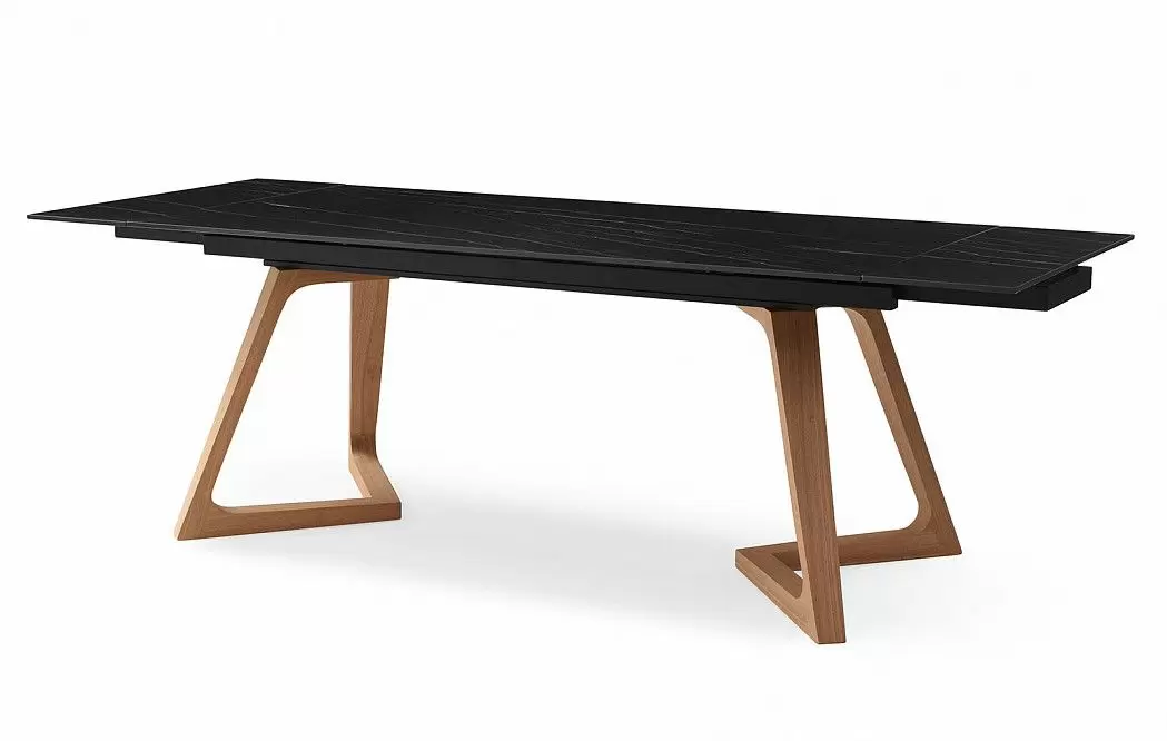 Стол раскладной Sorrento 180-240, черная керамика/ясень