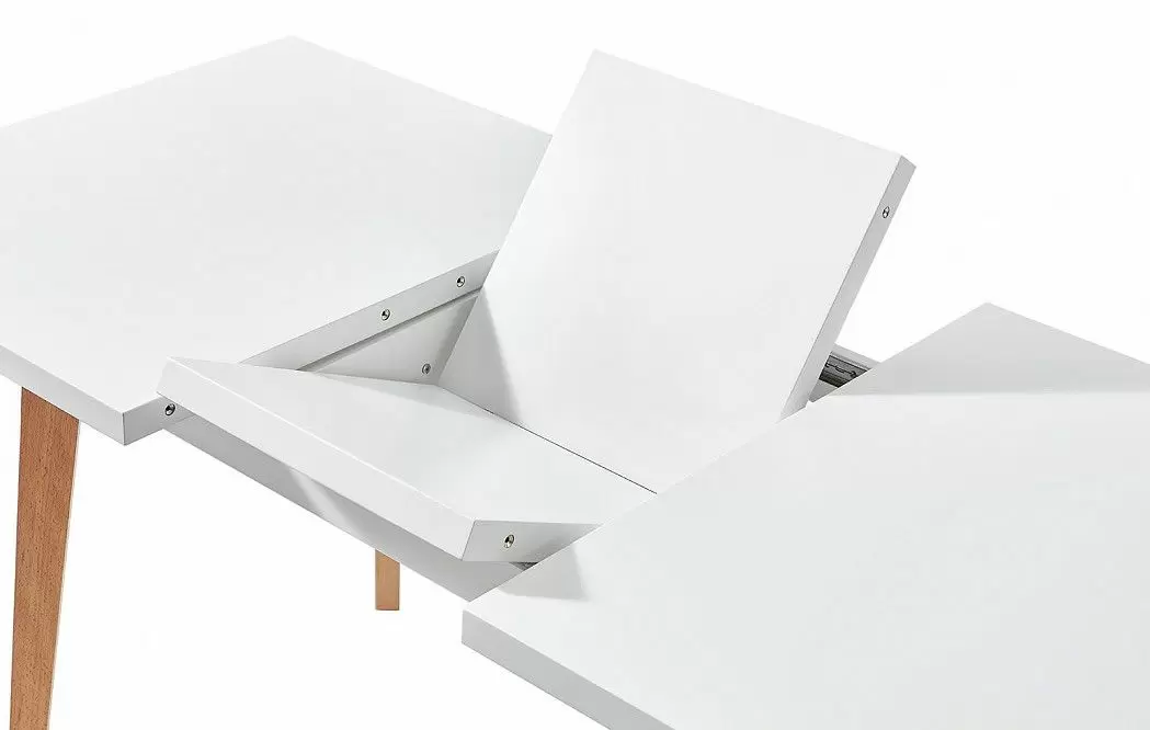 Стол раскладной Pamela 130-170, белый матовый/бук - фото 9