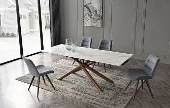 Стол Ravenna + 4 темно-серых стула Max