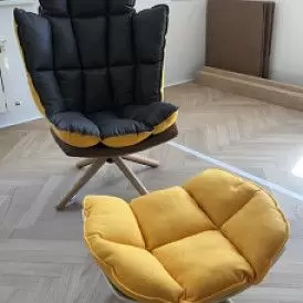 Оттоманка в стиле Husk, серый