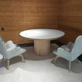 Оттоманка Contour, розовый/белый