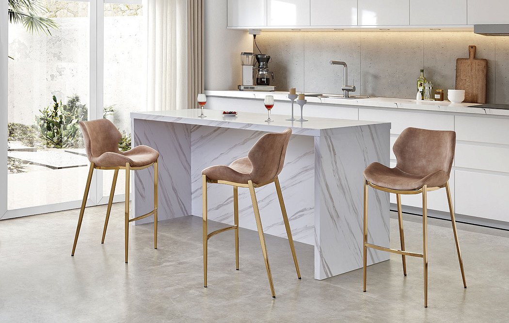 Стул барный Harley (75), капучино/золото - фото 2