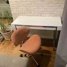 Стол письменный Ego, орех/белые ножки