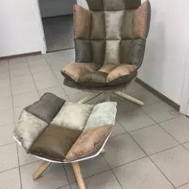 Оттоманка в стиле Husk, серый