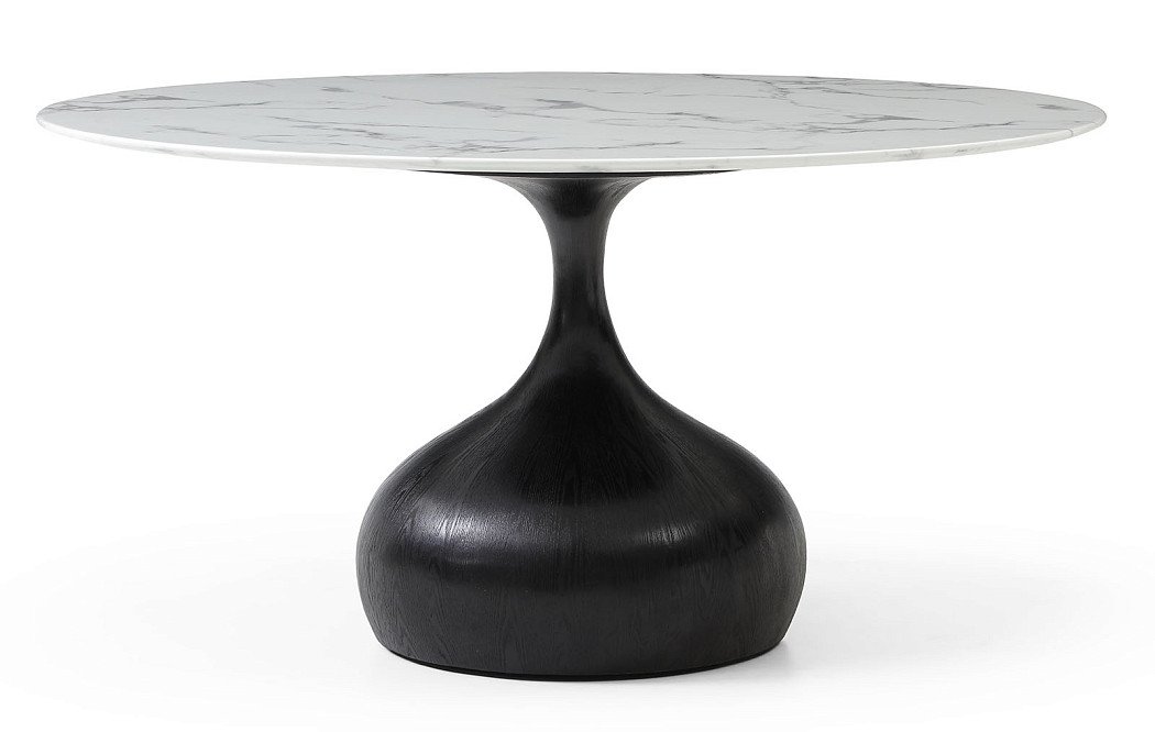 Стол Aspen 150, белый мрамор/черный