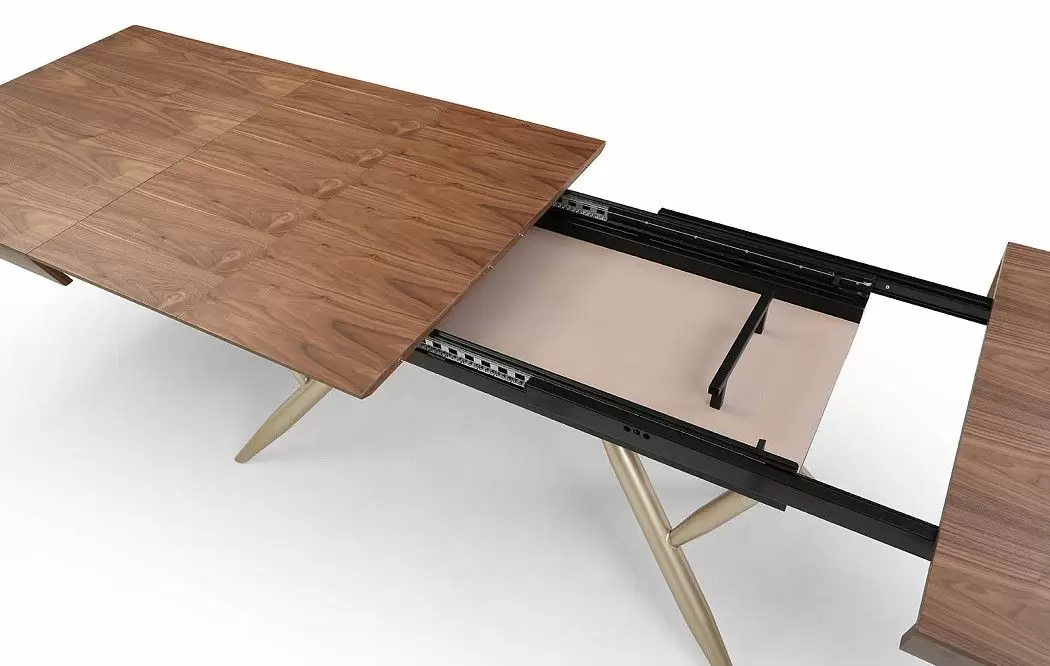 Стол раскладной Eleonora 160-340, орех/золото - фото 12