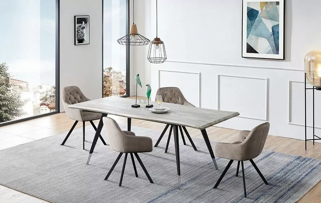 Стол раскладной Dusseldorf 160-200, античный дуб/черный - фото 17