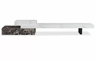 ТВ Тумба Gabrielle (Композиция №3), белый камень/черный камень