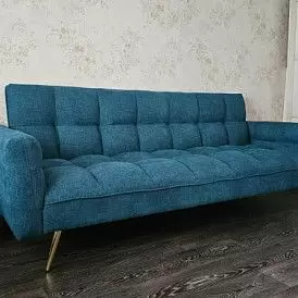 Диван-кровать Madrid, желтый/золотые ножки