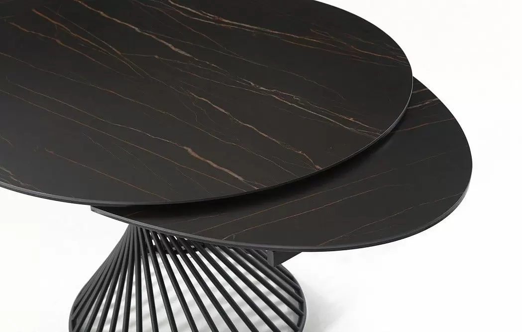 Стол раскладной Tornado 120-180, темная керамика/черный - фото 9