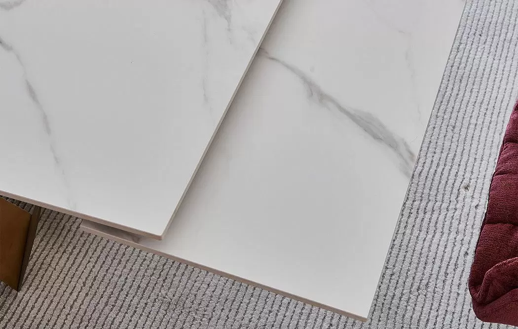 Стол раскладной Magdalena 160-240, белый камень/золото - фото 6