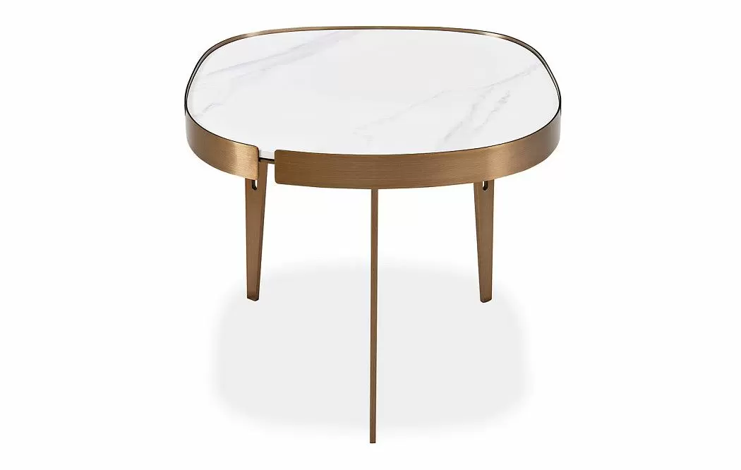 Стол журнальный Zelda (55), белый камень/бронза - фото 5