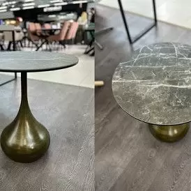 Стол журнальный Reggio (50), белый камень/бронза