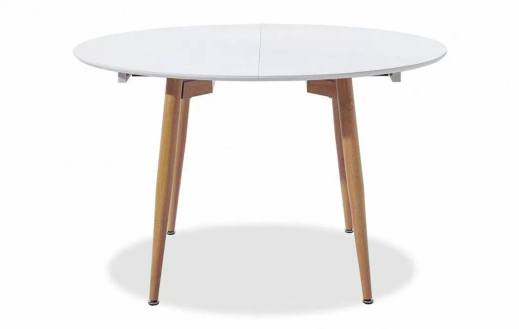 Стол раскладной Margaret 120-200, белый/светлое дерево