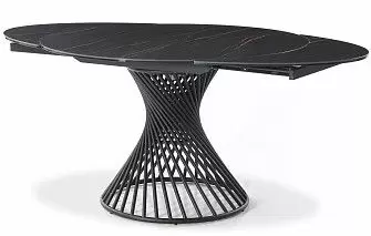 Стол раскладной Tornado 120-180, темная керамика/черный