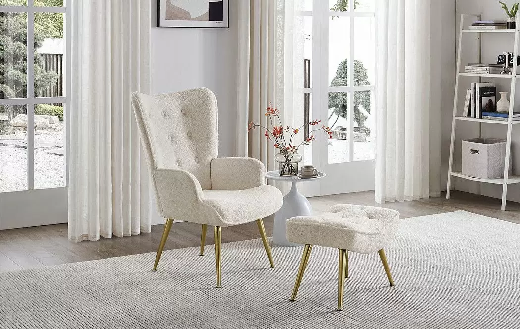 Оттоманка Hygge, слоновая кость/золото - фото 2