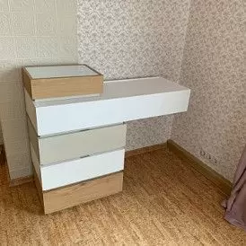 Комод Top (47/120/63) 5 ящиков, дуб горный/песок/белый