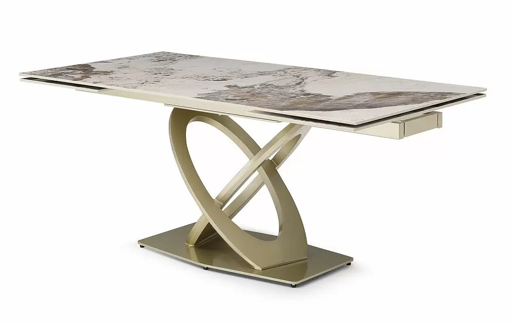 Стол раскладной Luisa 160-240, светлая керамика/шампань - фото 9