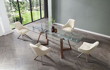 Стол Eden + 4 кремовых стула Emma