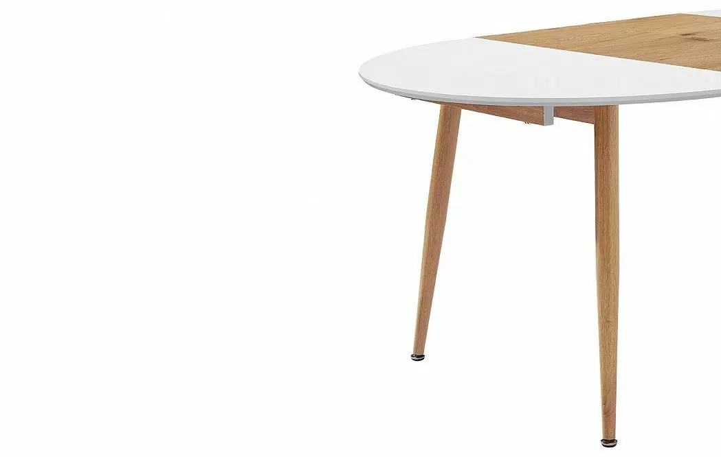 Стол раскладной Margaret 120-200, белый/светлое дерево - фото 11