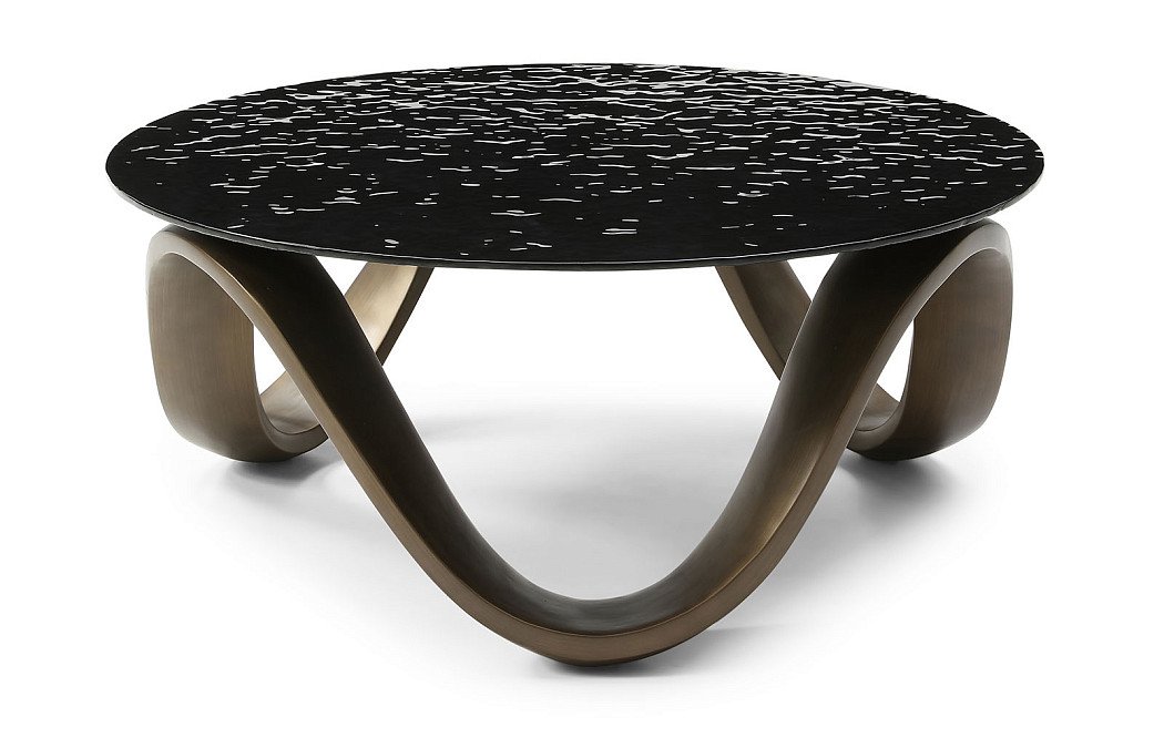 Стол журнальный Enigma (90), плавленое стекло/бронза