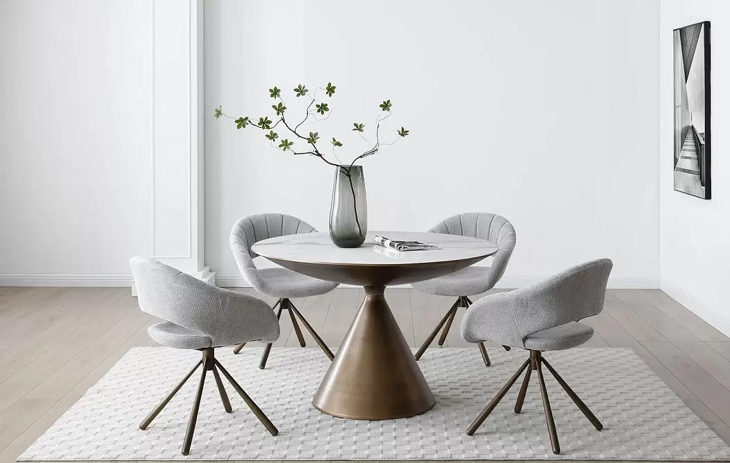 Стол Donna 120, белая керамика/бронза - фото 2