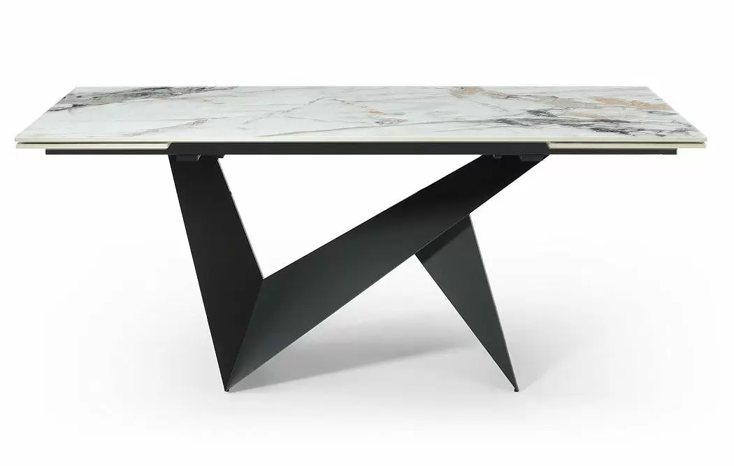 Стол раскладной Portofino Black 180-260, светлая керамика/черный - фото 10