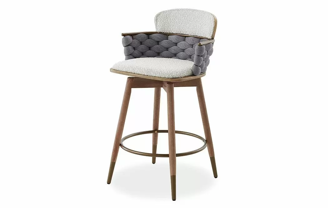 Стул полубарный Vanda (65), белый/серый - фото 6