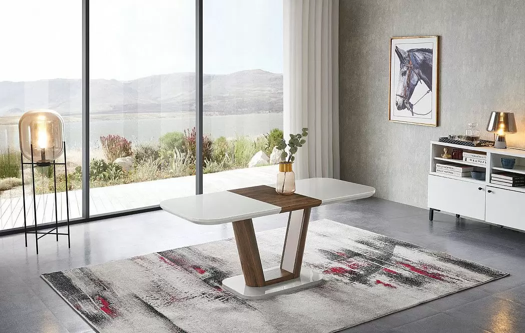 Стол раскладной Ester 140-180, бежевый/коричневый - фото 9