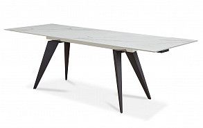 Стол раскладной Ramses 180-250, белый мрамор/черный