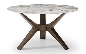 Стол Daniella 140, белая керамика/бронза