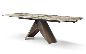 Стол раскладной Memphis 160-240, охристая керамика/медь Стол раскладной Memphis 160-240, охристая керамика/медь