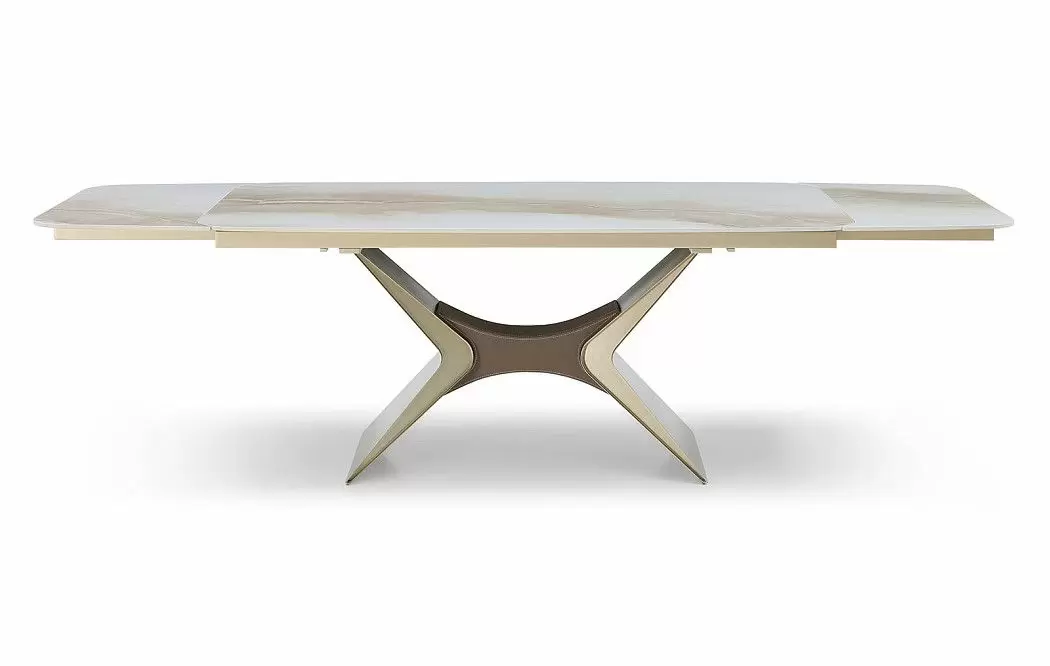 Стол раскладной Richard 180-270, бежевая керамика/шампань - фото 14