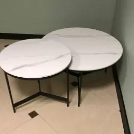 Набор из 2-х столов журнальных Fabio, белая керамика