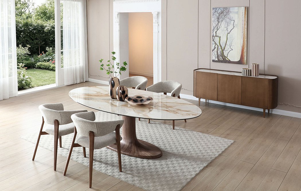 Стол Lucia 240, светлая керамика/орех - фото 3