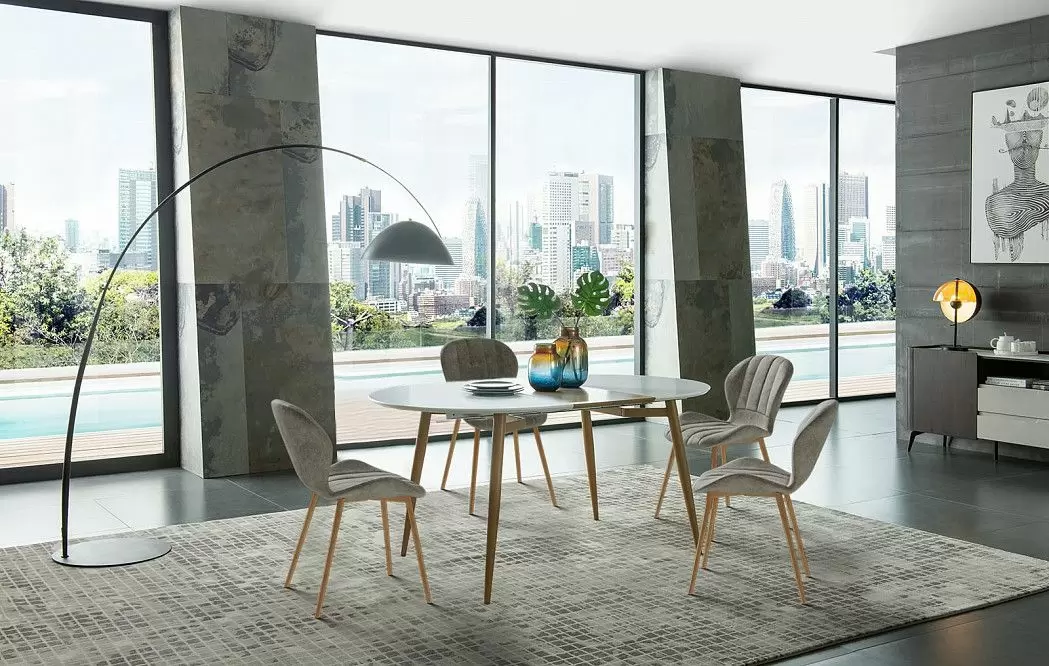 Стол раскладной Suzy 120-200, белый/дуб - фото 15